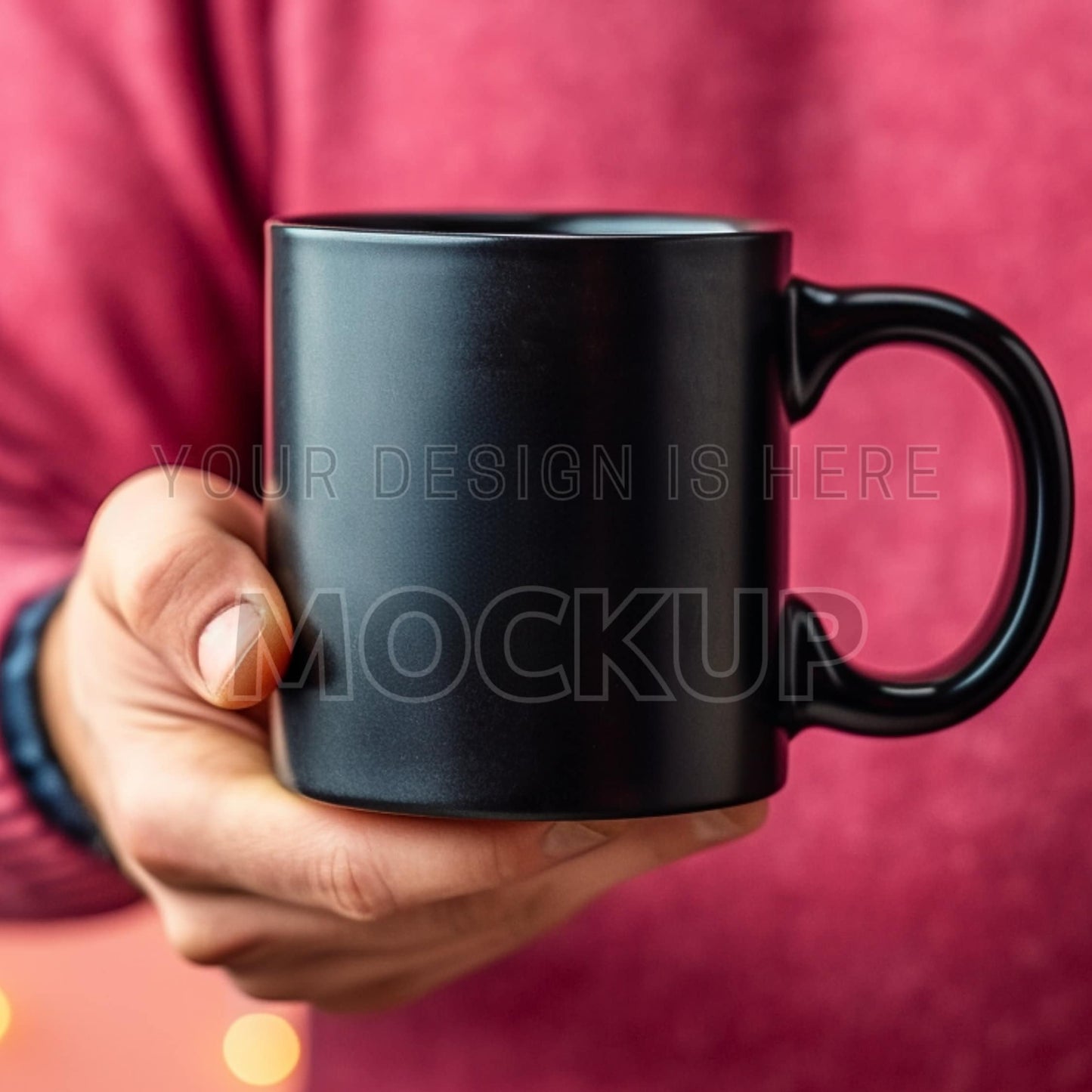 Black Mug Mockup in Men Hands, Coffee Cup Mockup, 11oz Black Mug Mocks, Aesthetic Minimalist Mockup, Mockup Black Mug Cup in Male Hands