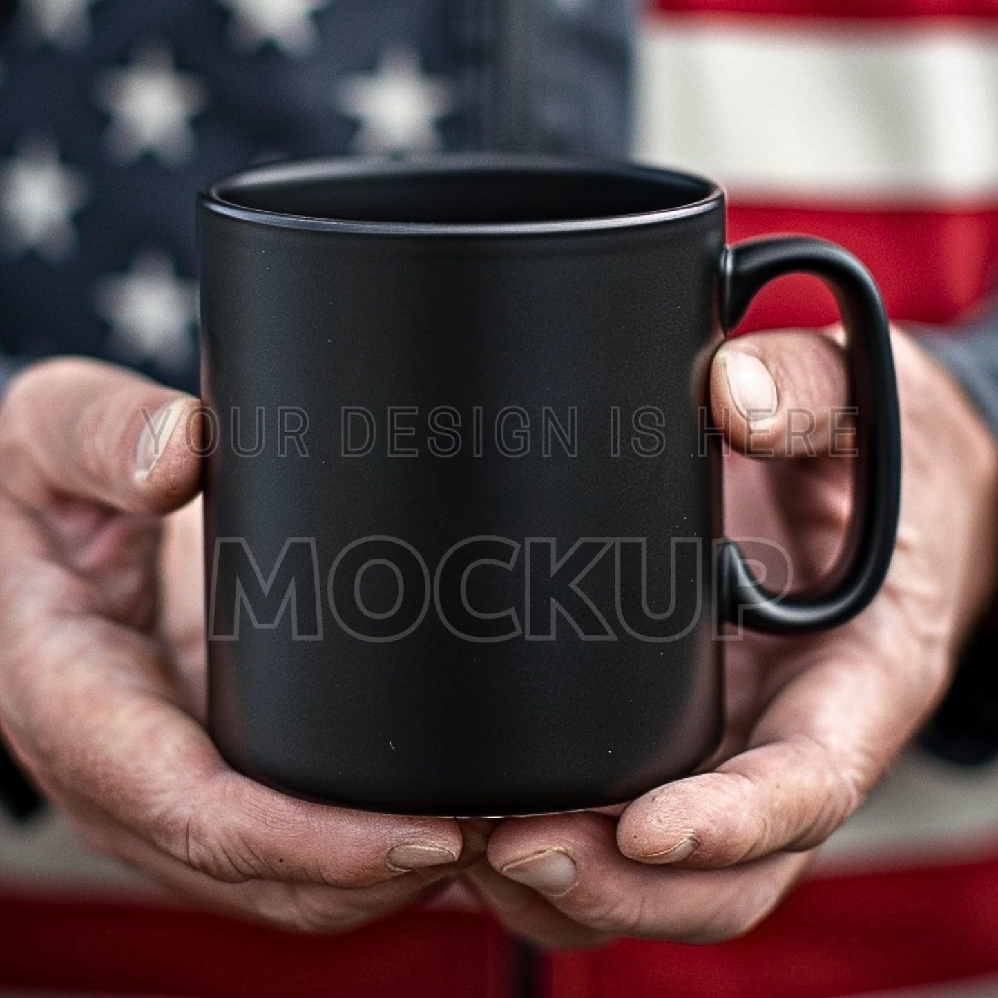 Black Mug Mockup in Men Hands, Coffee Cup Mockup, 11oz Black Mug Mocks, Aesthetic Minimalist Patriotic Mockup, Mockup Mug Cup in Male Hands