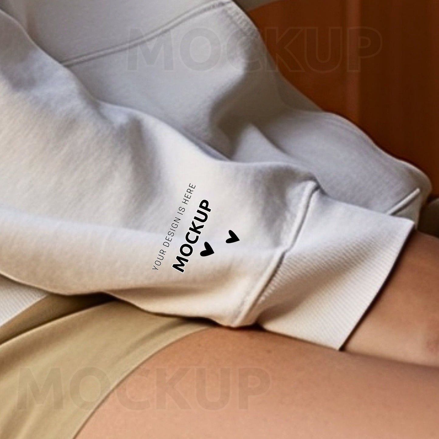 Sweatshirt Sleeve Mockup, Gildan 18000 Mockup, Gildan White Sleeve Design, Model Mockup, Crewneck Sleeve Print, Gildan 18500 Sleeve Mock - Sales Boosting Mockup